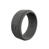 QALO Men's Charcoal Grey Step Edge Q2X Silicone Ring, Size 10: Sports & Outdoors