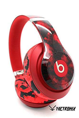 Beats by Dre Studio 3.0 Wireless - Custom Red Dr. Dre Headset - Design (Red Camo): Electronics