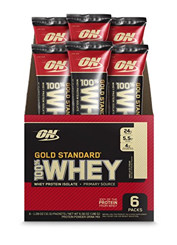 OPTIMUM NUTRITION GOLD STANDARD 100% Whey Protein Powder Individual Stick Packs, Vanilla Ice Cream, 6 Count: Gateway