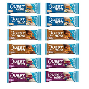 Quest Nutrition Hero Protein Bar Variety Pack. Low Carb Meal Replacement Bar w/ 20gram Protein. High Fiber, No Soy, No Gluten(12 Count): Gateway