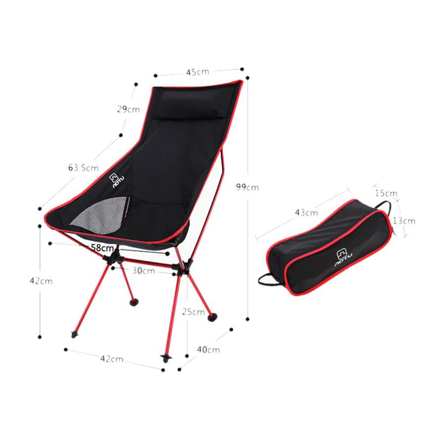 Ultra Light Beach Chair Outdoor Camping Portable Folding Lightweight Chair For Hiking Fishing Picnic Barbecue Vocation