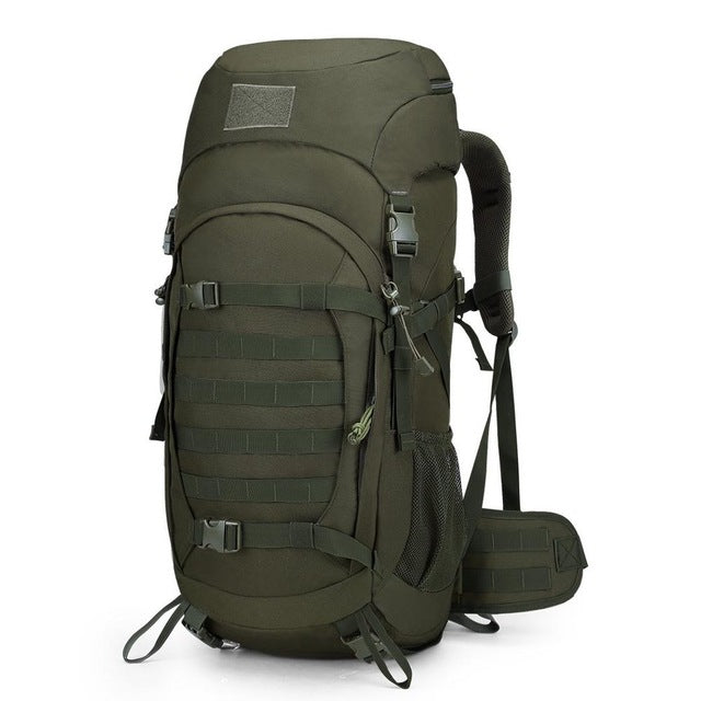 Mountaintop 50L Travel Tactical Backpack Waterproof 600D Polyester Military Molle Bag for Hunting Hiking, with Rain Cover