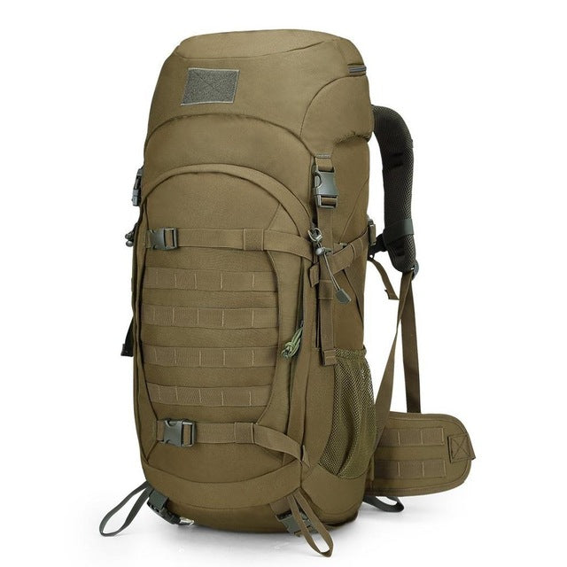 Mountaintop 50L Travel Tactical Backpack Waterproof 600D Polyester Military Molle Bag for Hunting Hiking, with Rain Cover