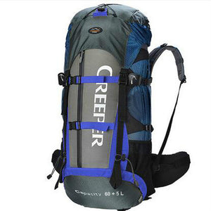 Creeper Free Shipping Professional Waterproof Rucksack External Frame Climbing Camping Hiking Backpack Mountaineering Bag 60+5L