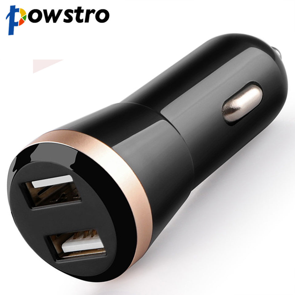 Powstro USB Car Charger 2.4A Dual USB Mobile Phone Car-Charger Adapter For iPhone 7 Samsung Xiaomi Car Phone Charger