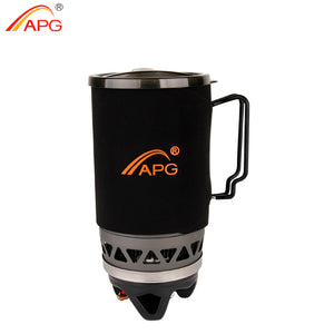 APG Portable 1400ml Cooking System Outdoor Hiking Camping Stove Heat Exchanger Pot Propane Gas Burners