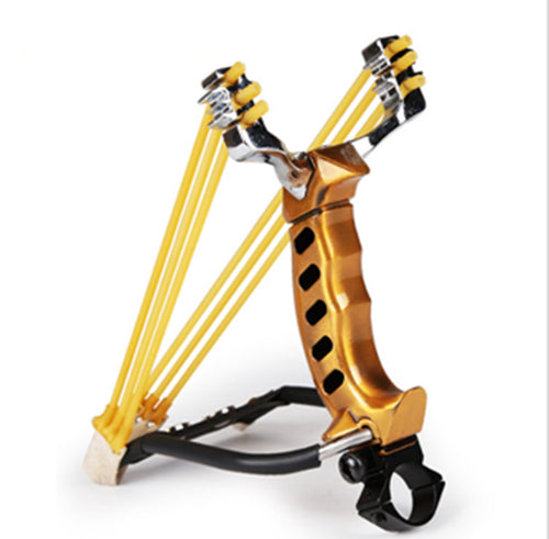 Powerful Wrist Slingshot Hunting Catapult Handle Alloy Hunter Folding Wrist Sling Shot Color:Golden